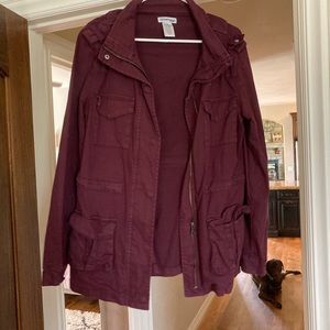 Wine colored cargo jacket